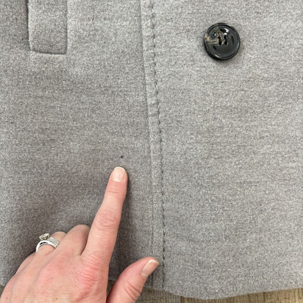 H&M Womens Gray Double Breasted Peacoat Jacket Sz 8 Classic Tailored Fit Capsule - Picture 11 of 14
